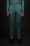 Prima Czar_Green Twill Quilted Shirt And Pant Set_Online_at_Aza_Fashions