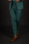 Buy_Prima Czar_Green Twill Shawl Lapel Suit And Pant Set _Online_at_Aza_Fashions