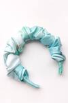 Shop_The Peach Street_Blue Satin Ruched Hairband For Girls_at_Aza_Fashions