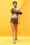 Buy_Nikita Mhaisalkar_Gold Tulle African Baroque Pattern Embroidered Skirt _at_Aza_Fashions
