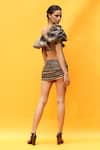 Shop_Nikita Mhaisalkar_Gold Tulle African Baroque Pattern Embroidered Skirt _Online_at_Aza_Fashions