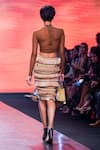 Shop_Nikita Mhaisalkar_Beige Tulle Raffia Coin, Stone And Beads Fringe Trim Skirt _at_Aza_Fashions