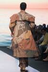 Shop_Nikita Mhaisalkar_Brown Tulle African Baroque T-shirt _at_Aza_Fashions