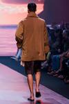 Shop_Nikita Mhaisalkar_Brown Luxe Suiting Oversized Collar Jacket _at_Aza_Fashions
