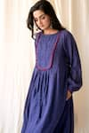 Buy_Taro_Purple Handloom Cotton Round Anarkali Set _Online_at_Aza_Fashions