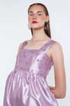 Buy_TheRealB_Purple Silk Hand Embroidered Sequin Work Blitz Strawberry Jumpsuit  _Online_at_Aza_Fashions