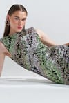 Buy_Therealb_Multi Color Polyester Sequin Work Round Supernova Gown _Online_at_Aza_Fashions