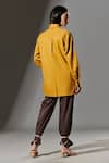 Shop_Therealb_Yellow 20% Cotton, 80% Polyester Collared Neck Oversized Shirt _at_Aza_Fashions