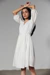 Buy_Therealb_White 100% Milk V Neck Crossover Mini Dress _Online_at_Aza_Fashions