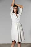 Shop_Therealb_White 100% Milk V Neck Crossover Mini Dress _Online_at_Aza_Fashions