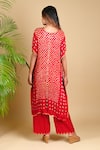 Shop_Dyelogue_Red Gajji Silk Round Bandhani Kurta _at_Aza_Fashions