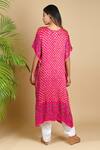 Shop_Dyelogue_Pink Gajji Silk Round Bandhani Kurta _at_Aza_Fashions