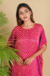 Buy_Dyelogue_Pink Gajji Silk Round Bandhani Kurta _Online_at_Aza_Fashions