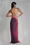 Shop_Mala and Kinnary_Pink Pure Habutai Silk Pleated Gown_at_Aza_Fashions
