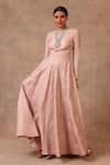 Buy_Trisvaraa_Pink Silk Organza Gown_at_Aza_Fashions