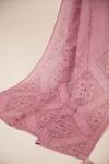 Shop_Dressfolk_Pink Organic Cotton Satin Printed Chintz Triyah Dupatta_at_Aza_Fashions