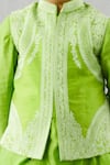 Buy_Torani_Green Bundi Raw Silk And Kurta Chanderi Lining Angoori Imam & Set _Online_at_Aza_Fashions