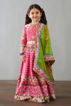 Buy_Torani_Pink Rang Rani Rubani Lehenga Set For Girls_at_Aza_Fashions