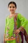 Shop_Torani_Green Angoori Hansara Kurta Sharara Set For Girls_at_Aza_Fashions