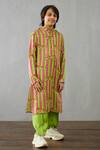 Buy_Torani_Green Cotton, Silk Rang Variyam Kurta Set _at_Aza_Fashions