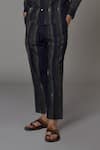 Buy_Saaksha & Kinni_Black Poplin Print Stripes Trousers _Online_at_Aza_Fashions