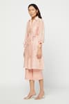 Buy Meadow Pink Linen, Silk Chanderi Spread Collar Tunic And Pant Set at Aza Fashions Buy_Meadow_Pink Linen, Silk Chanderi Spread Collar Tunic And Pant Set _at_Aza_Fashions
