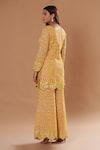Shop_Two Sisters By Gyans_Yellow Georgette Zari, Gota Patti, Sequins, Embroidered Kurta Sharara Set _at_Aza_Fashions