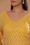 Buy_Two Sisters By Gyans_Yellow Georgette Zari, Gota Patti, Sequins, Embroidered Kurta Sharara Set _Online_at_Aza_Fashions