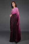 Talking Threads_Purple Pure Satin Silk Saree_Online_at_Aza_Fashions