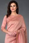 Shop Talking Threads Pink Silk Linen Round Embroidered Saree Set Online at Aza Fashions Shop_Talking Threads_Pink Silk Linen Round Embroidered Saree Set _Online_at_Aza_Fashions