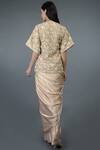 Shop_Talking Threads_Beige Saree With Embroidered Jacket _at_Aza_Fashions