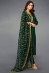 Talking Threads_Green Tussar Silk Split Kurta Set  _Online_at_Aza_Fashions