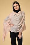 Buy_Talking Threads_Peach Pashmina Embroidered Stole_at_Aza_Fashions