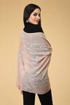 Shop_Talking Threads_Peach Pashmina Embroidered Stole_at_Aza_Fashions