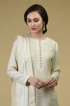 Shop_Talking Threads_White Chanderi Kurta Set_Online_at_Aza_Fashions