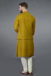 Shop_Talking Threads_Yellow Waistcoat And Full Sleeve Kurta Set _at_Aza_Fashions