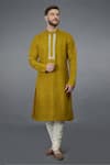 Buy_Talking Threads_Yellow Waistcoat And Full Sleeve Kurta Set _Online_at_Aza_Fashions