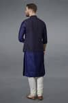 Shop_Talking Threads_Blue Waistcoat And Silk Kurta Set _at_Aza_Fashions