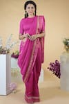 Buy Talking Threads Pink Petticoat- Satin, Saree And Blouse- Linen Silk Zardozi Round & Set at Aza Fashions Buy_Talking Threads_Pink Petticoat- Satin, Saree And Blouse- Linen Silk Zardozi Round & Set _at_Aza_Fashions