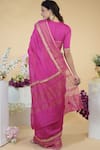 Shop Talking Threads Pink Petticoat- Satin, Saree And Blouse- Linen Silk Zardozi Round & Set at Aza Fashions Shop_Talking Threads_Pink Petticoat- Satin, Saree And Blouse- Linen Silk Zardozi Round & Set _at_Aza_Fashions