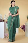 Buy Talking Threads Green Petticoat- Satin, Saree And Blouse- Linen Silk Zardozi Round & Set at Aza Fashions Buy_Talking Threads_Green Petticoat- Satin, Saree And Blouse- Linen Silk Zardozi Round & Set _at_Aza_Fashions
