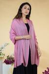 Talking Threads_Pink Pashmina Embroidered Stole_Online_at_Aza_Fashions
