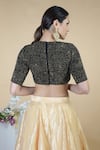 Talking Threads Black Blouse Silk Chiffon Lehenga Tissue Dupatta Tulle Net Jewel Kali Set at Aza Fashions Talking Threads_Black Blouse Silk Chiffon Lehenga Tissue Dupatta Tulle Net Jewel Kali Set_at_Aza_Fashions
