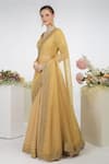 Buy Talking Threads Gold Blouse And Lehenga Georgette Dupatta Silk Organza Embroidered Set Online at Aza Fashions Buy_Talking Threads_Gold Blouse And Lehenga Georgette Dupatta Silk Organza Embroidered Set_Online_at_Aza_Fashions