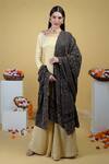 Buy_Talking Threads_Black Pure Georgette Chikankari Embroidered Dupatta _at_Aza_Fashions
