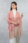 Buy_Talking Threads_Pink Pashmina Embellished Stole_at_Aza_Fashions