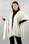 Talking Threads_White Pashmina Embellished Stole_Online_at_Aza_Fashions