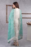 Shop_Talking Threads_White Kurta And Churidar Pure Silk Set With Leheriya Dupatta  _at_Aza_Fashions