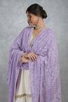 Shop_Talking Threads_Purple Pure Georgette Chikankari Embroidered Dupatta _Online_at_Aza_Fashions
