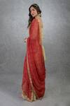 Shop_Talking Threads_Red Georgette Bandhani And Kashmiri Tilla Work Dupatta_Online_at_Aza_Fashions
